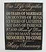 LifeSong Milestones 10th Wedding Anniversary Wall Plaque Gifts for Couple, 10th for Her,10th Wedding for Him 12 W X 15