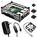 0o0Egg_X for Raspberry Pi 3 Model B+ Case with Fan Heatsink and 5V/3A Adapter with On/Off Switch Cable (9 Layers, Black)