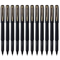 Kihamp Pens,Gel lnk Pens Set,Roller Ball Pens,Black,1.0mm 12-Count (Bold Point, Golden)