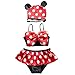 Jastore 3pcs Baby Girls Swimwear Cute Polka Dots Bikini Set Swimsuit