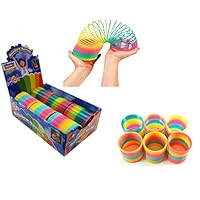 Chi Mercantile 4" Magic Rainbow Spring Coil Large Novelty Toy Party Favor (Pack of 6)