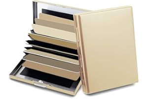 EASTNIGHTS RFID Credit Card Holder Protector Metal Credit Card Wallet Business Card Holder for Men Women Gift Box Package (Gold)