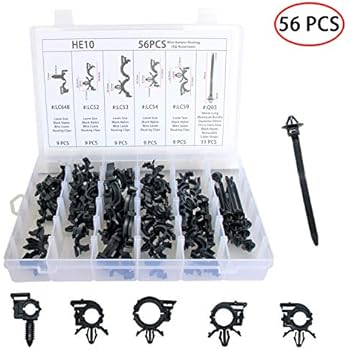 Amazon.com: 30 Pcs Nylon Black Car Auto Cable Strap Push ... gm wiring clip strap 