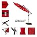 FLAME&SHADE 10 ft Offset Cantilever Outdoor Patio Umbrella with Solar LED Lights - Red