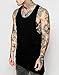 Hipster Men's Hip Hop Long bevel Hem Gym Sport Muscular men Tank Tops Medium Black TV02