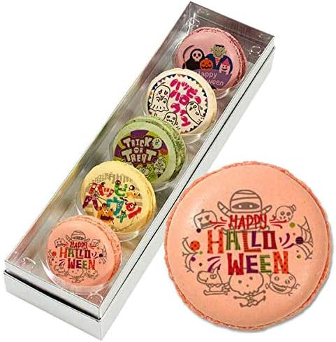 Amazon ハロウィン お菓子 メッセージマカロン モンスター大集合 お祭り気分でお祝いパーティ 人気の5つのフレーバーで美味しい 5個セット 手作り スイーツ ギフト 芦屋スイーツ ケーキ 洋菓子 通販