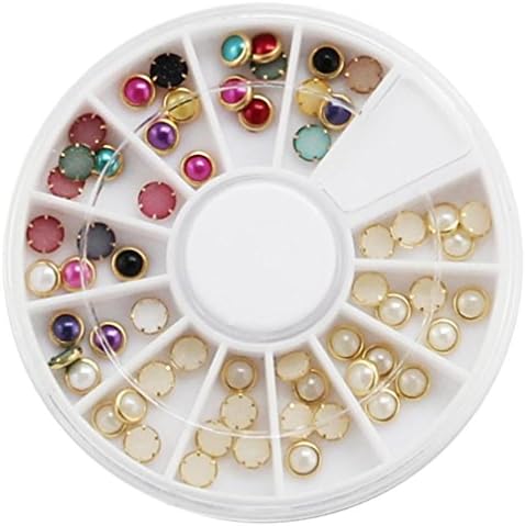 Nail Art,Putars Fashion 3D Acrylic Nail Art Tips Stud DIY Decoration Glitter Rhinestones Wheel Decoracion(M)