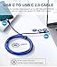 JSAUX 100W USB C to USB C Cable (2-Pack, 6.6ft), USBC Type C Charge Cord 5A Fast Charging Compatible with Nintendo Switch 2 iPhone 16 Pro Max Samsung Galaxy S25 S24 MacBook iPad Air Pro Carplay -Blue