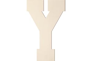 HOMENTHUS Wooden Letters 12 Inch, Large Wooden Letter Y Shape Cutout Big Unfinished Vintage Sports Varsity Style Wood Alphabet Letters for Wall Decor Nursery Name Painting Crafts Party Room Home Decoration