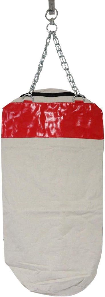 Red Canvas Punching Bag with Chains