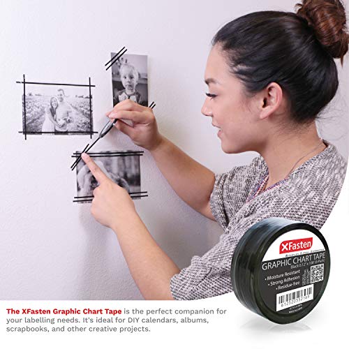 XFasten Thin Graphic Chart Line Tape (Black) (8Pack) Pricepulse