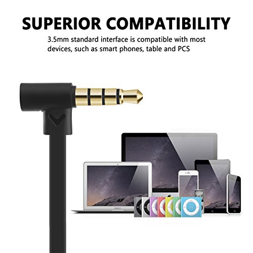 Earbuds, HokoAcc In-Ear Headphones Noise Isolation Headset Heavy Bass Earphones with Microphone for iPhone Samsung iPad and Most Android Phones, Black - Thumbnail 4