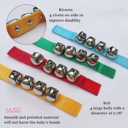Baby Wrist Bells, 6 Pack Multicolor Wrist Jingle Bells Bracelet Bells Musical Rhythm Instrument, Wrist Ankle Bells Band for Kids Baby Toddler Children Party Festival - Image 4