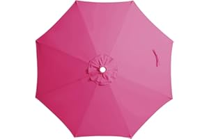 JEAREY 9 ft Patio Umbrella Replacement Canopy for 8 Ribs, Table Market Yard Umbrella Replacement Top Cover-Pink (Canopy Only)