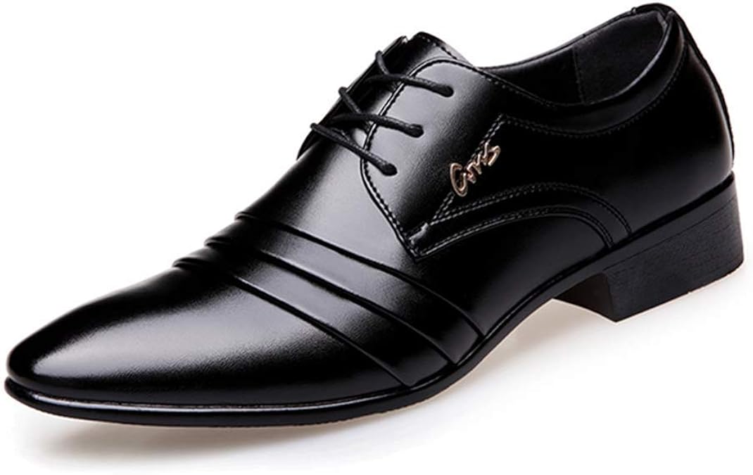 Hitmars Anzugschuhe Herren Business Oxford - Formale Lederschuhe Mit Komfortsohle | Schwarz 41 EU