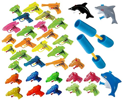 18 Piece Water Gun and Water Shooter Combo (Set Includes a Nice Assortment of Water Guns Shark Water Guns and 2 Water Shooters Each Measure 12'' and Shoots up to 30 Feet)