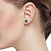 Gem Stone King 14K White Gold Gemstone Birthstone Stud Earrings | Round 5MM | 14K Silicone Push Back | Gold Earrings For Women Men