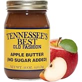 Tennessee&rsquo;s Best No Granulated Sugar Added Apple Butter &ndash; Slow Cooked, Naturally Sweet, Small Batch, No Preservatives, Old-Fashioned Apple Spread