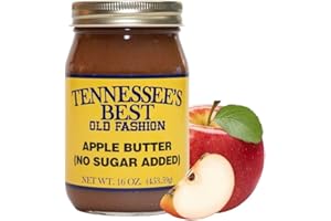 Tennessee's Best No Sugar Added Apple Butter | Handcrafted In Small Batches | Gluten Free| Resealable Glass Jar