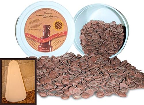 Chocoley Fountain & Fondue Chocolate - 5 Lbs - Just Melt It! Chocolate - 2 x 2.5 Pounds Tubs of Milk Chocolate Plus FREE BONUS: Bowl Scraper