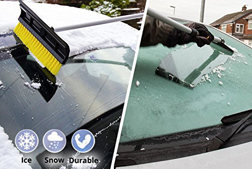 TSY TOOL 44" inch Extendable Snow Brush with Squeegee & Ice Scraper,Super Extender Snowbroom, Foam Grip, Auto SUV, Car ,Minivan, Truck Snow Brush