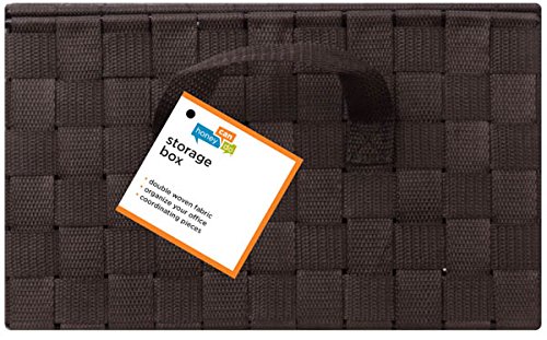 Honey-Can-Do OFC-03704 Double Woven Storage Chest Box with Lid and Handles, 12 by 17 by 7-Inch, Espresso