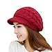 HINDAWI Women Winter Warm Knit Hat Wool Snow Ski Caps with Visor