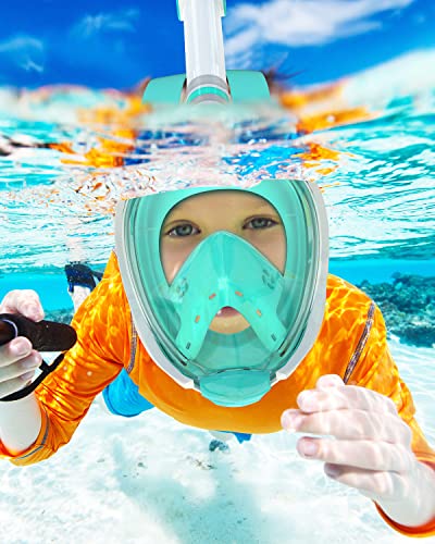 Snorkel Mask Kids Mask Fins Snorkel Set, Dry Top Snorkeling