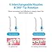 Electric Dental Water Flosser - Cordless Portable Oral Irrigator Rechargable with 3 Operation Modes and 4 Rotatable Jet Tips for Braces and Teeth Whitening