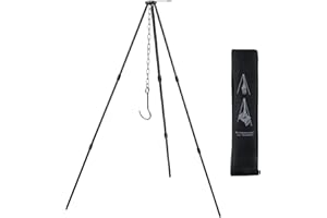 NEWBEP Camping Dutch Oven Tripod Mini Adjustable Grill Cooker Campfire Grill Stand with Storage Bag for Outdoor Activities