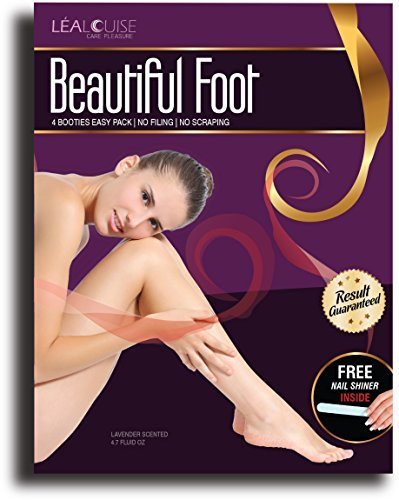 Beautiful Baby Foot Peel - Easy Home Pedicure Mask by Lea Louise - (2 Pairs Value Pack for Feet up to Size 9) + Professional Toe-nail Shiner by Lea Louise