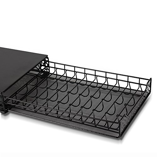 RECAPS Coffee Pod Holder Drawer Storage Coffee Capsules Kitchen Organizer Compatible with Vertuoline Stores 40 Capsules Black Color