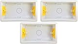 Appleby SB629 Dry Lining Boxes 2 Gang 32mm Pack of 3 Electrical Wall Boxes view 1