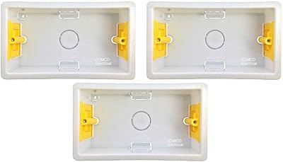 Appleby SB629 Dry Lining Boxes 2 Gang 32mm Pack of 3 Electrical Wall Boxes