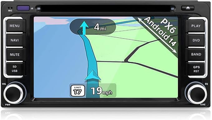 YUNTX Android 14 Car Stereo Fit for Toyota RAV4/Corolla/4Runner/Tundra/Camry - GPS 2 Din - Free Rear Camera & Mic - 2G32G - Support DAB/Steering wheel control / 4G / WiFi/Bluetooth 5.0 / Mirrorlink