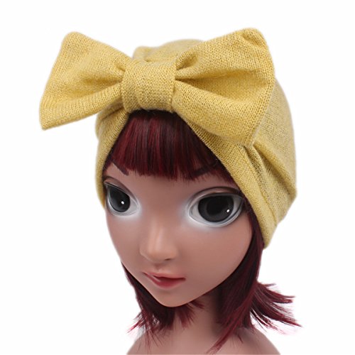 Qhome Kids Jersey Bow Turban Hats For Kids Girls Gift Kids Headcover Chemo Bandana Hijab Wool Blend Hat Indian Caps