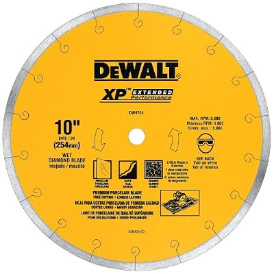 DEWALT DW4764 10-Inch by .060-Inch Premium XP4 Tile Blade Wet