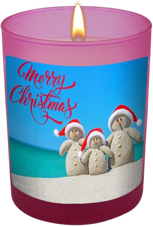 Amazon Com Candle Rebellion Christmas Candle Beach Snowman Lavender Nights 11oz Natural Soy Hand Poured Candle Made In The Usa Home Kitchen