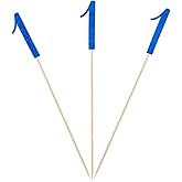 Blue Glitter 1st Birthday Centerpiece Sticks, 12-Pack Number 1 Table Topper Anniversary Party Decorations