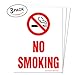 My Sign Center 3 Pack No Smoking Sign, Self Adhesive 3 Mil Vinyl No Smoking Sticker Decal, 8