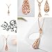 JOVANA Jewerly Rose Gold Plated Austrian Crystal Teardrop Elegant Pendant Necklace