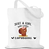 VICBOU Cute Horse Pig Fox Zebra Monkey Capybara Rat Canvas Tote Bag Reusable Grocery Bags for Birthday Christmas