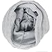 Z&S Vintage Men Baggy Beanie Slouchy Knit Skull Cap Hat (Light Gray with White)