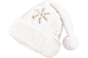 Santa Hat for Adults Christmas Hats, Luxury Santa Father Christmas Xmas Hats for Women & Mens, Warm and Comfort