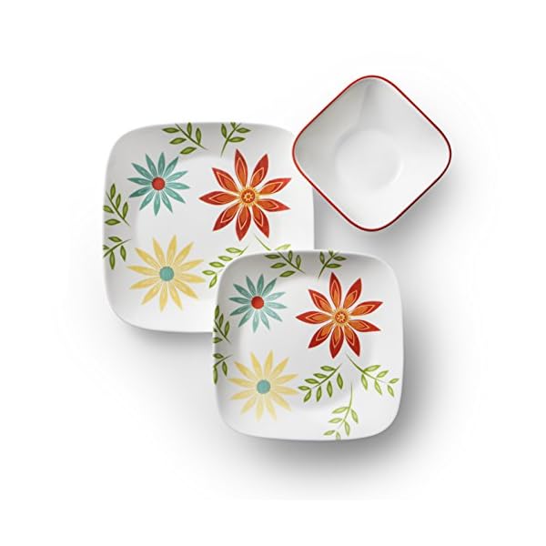 Corelle Service for 6, Chip Resistant, Happy Days Dinnerware Set, 18Piece The Home Kitchen Store