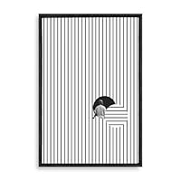 Framed Canvas Wall Art Modern Geometric Pattern Canvas Prints Home Artwork Decoration for Living Room,Bedroom - 16x24 inches