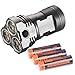 Bundle: MANKER MK34 8000 Lumens CREE XP-G3 LED Flashlight + 3x MANKER High Drain 2600mAh Rechargeable 18650 Batteries