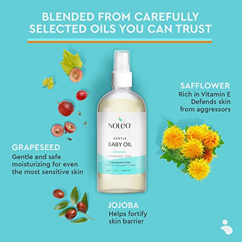NOLEO Gentle Baby Oil Calming Baby Oil for Newborn w/ Grapeseed