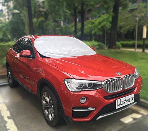 LykusSource Car Windshield Cover, Snow Cover, Sun Shades, Protect Against Snow, Ice, Frost, Fallen Leaves and Others, Quick Setup and Fold within 5 Seconds, 58 x 43 inch