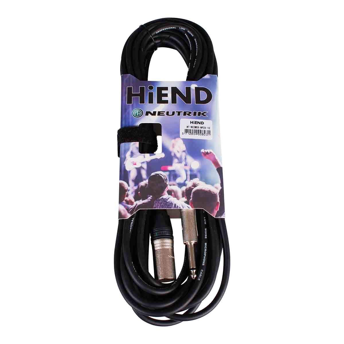 HiEnd Audio Cable - Neutrik XLR(male)-to-jack, 10 meters, Black